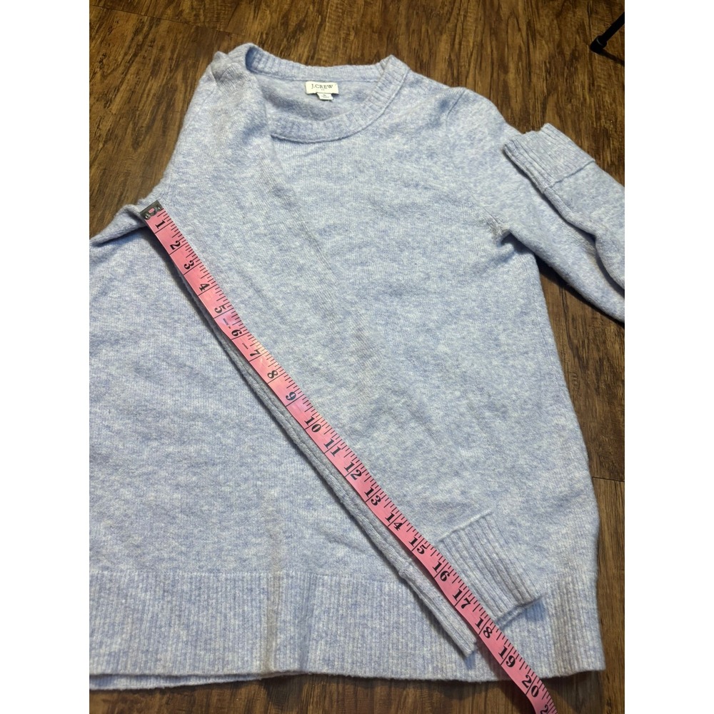J Crew Light Blue‎ Speckled Knit Crewneck Sweater Long Sleeve cozy warm Size S - Picture 4 of 9